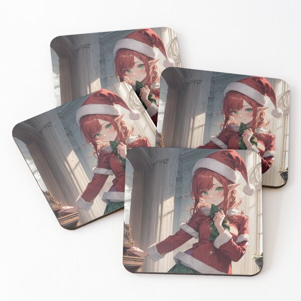 Item preview, Christmas Anime elven girl in a old Santa's house portrait art designed and sold by TheArtistOf2022.