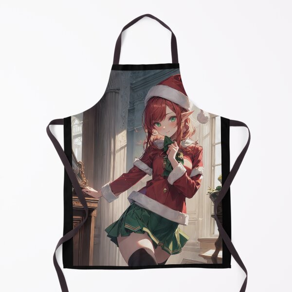 Item preview, Christmas Anime elven girl in a old Santa's house portrait art designed and sold by TheArtistOf2022.