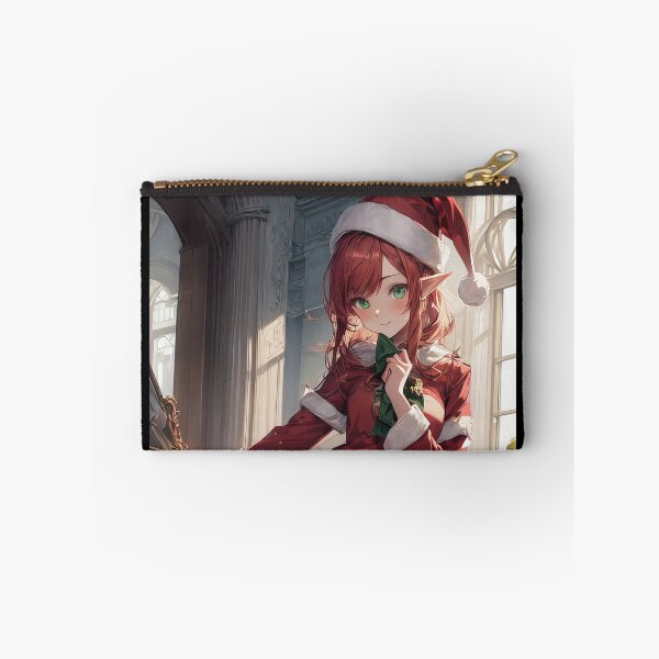 Item preview, Christmas Anime elven girl in a old Santa's house portrait art designed and sold by TheArtistOf2022.