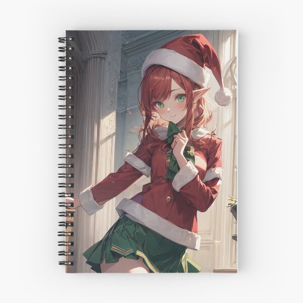 Item preview, Christmas Anime elven girl in a old Santa's house portrait art designed and sold by TheArtistOf2022.