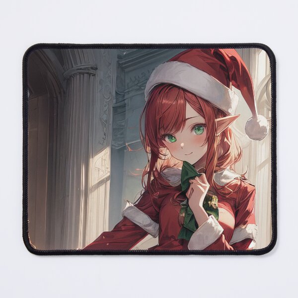 Item preview, Christmas Anime elven girl in a old Santa's house portrait art designed and sold by TheArtistOf2022.