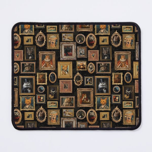 Item preview, Vintage Museum Wall - Whimsical Famous Cat Portraits by Great Masters From Van Gogh - To Da Vinci designed and sold by UtArt.