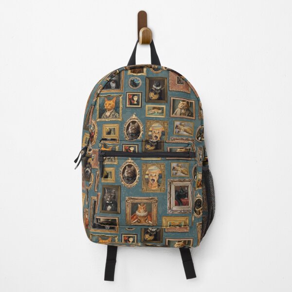 Item preview, Teal - Vintage Museum Wall - Whimsical Famous Cat Portraits by Great Masters From Van Gogh - To Da Vinci designed and sold by UtArt.