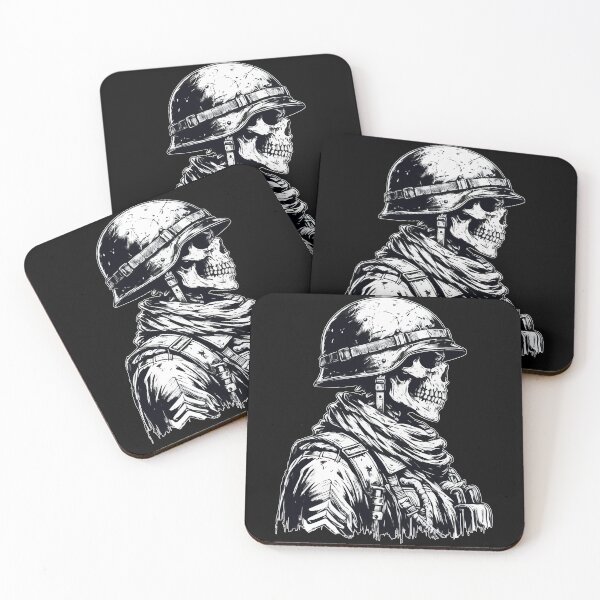 Item preview, Monochromatic Skeleton Skull Soldier designed and sold by TomFrontierArt.