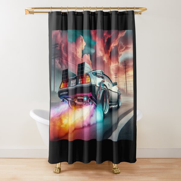 Back To The Future Shower Curtain BTTF Bath Curtain Marty McFly Delorean Pop Culture hotsell Funny Shower Curtain Christmas Gift For Boyfriend