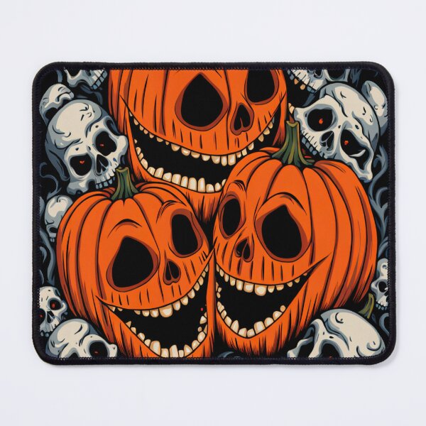 Item preview, Three Halloween Pumpkins and Skull Faces designed and sold by BirdsnStuff.
