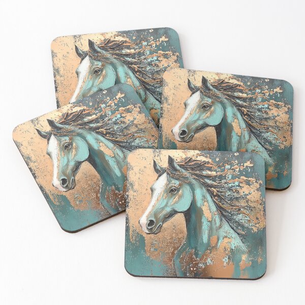 Item preview, Teal and Copper Horse designed and sold by Elisabeth Lucas.