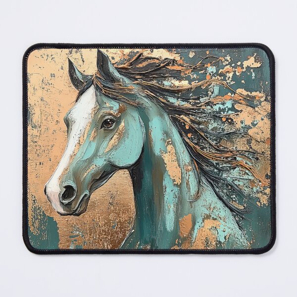 Item preview, Teal and Copper Horse designed and sold by Elisabeth Lucas.