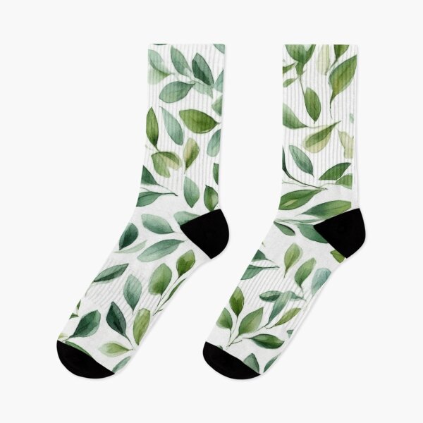 Item preview, Green Watercolor Leaves Pattern designed and sold by GiraffeCreative.