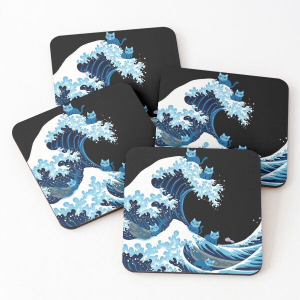 Item preview, Cute Wave of Blue Cats for Kamala designed and sold by ArtFromBeyond.