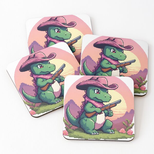 Item preview, Pixel Cowboy Dinosaur  designed and sold by ArtsyWishesShop.
