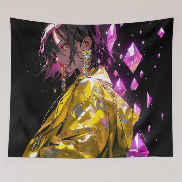 Item preview, Glowing Cyberpunk Crystals Anime Girl designed and sold by bubblegoth.