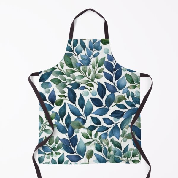 Item preview, Blue & Green Watercolor Leaves Pattern designed and sold by GiraffeCreative.