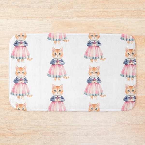 Item preview, Cat illustration wearing a retro dress designed and sold by Victoria Riabov.