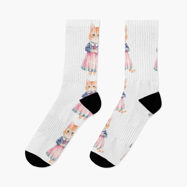 Item preview, Cat illustration wearing a retro dress designed and sold by Victoria Riabov.