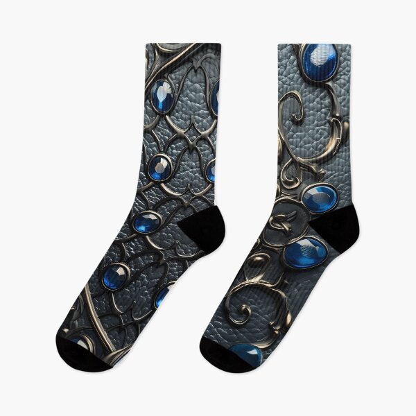 Item preview, Black leather and sapphires designed and sold by Print2Harbor.