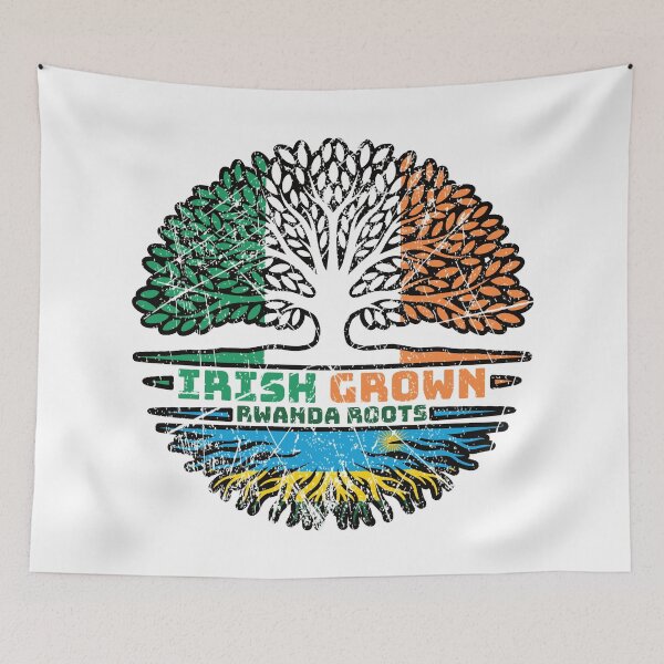 Item preview, Rwanda Rwandan Irish Ireland Tree Roots Flag designed and sold by FlagX.