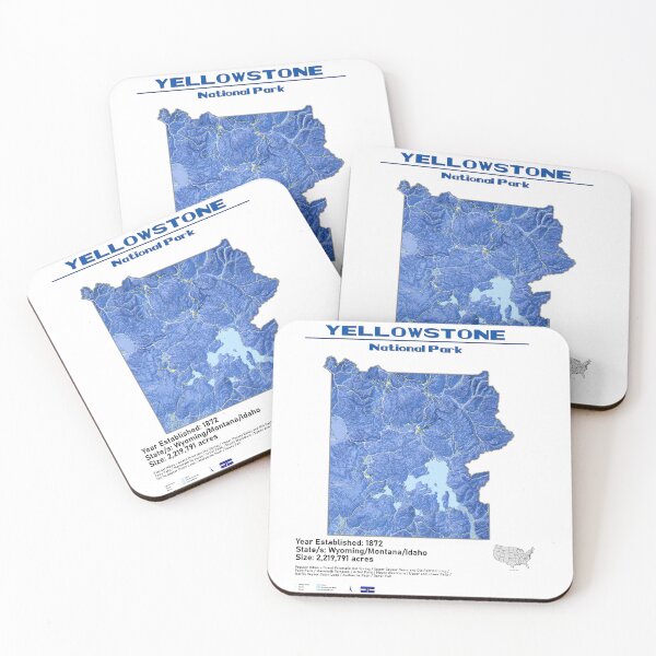 Item preview, Yellowstone National Park Poster designed and sold by JL-Maps.