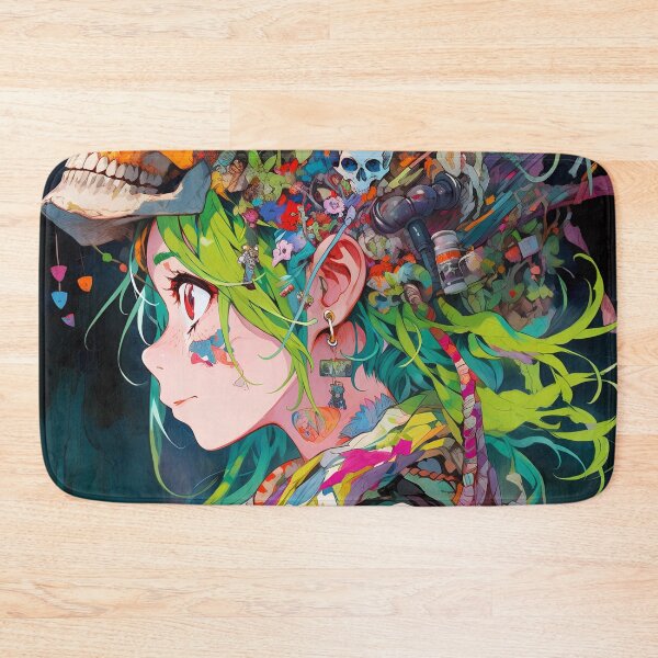 Item preview, Colorful Psychedelic Skull ShamanAnime Girl designed and sold by bubblegoth.