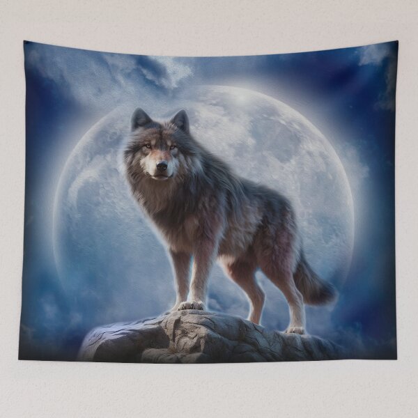 Item preview, WOLF IN FULL MOON  designed and sold by johnnyssandart.