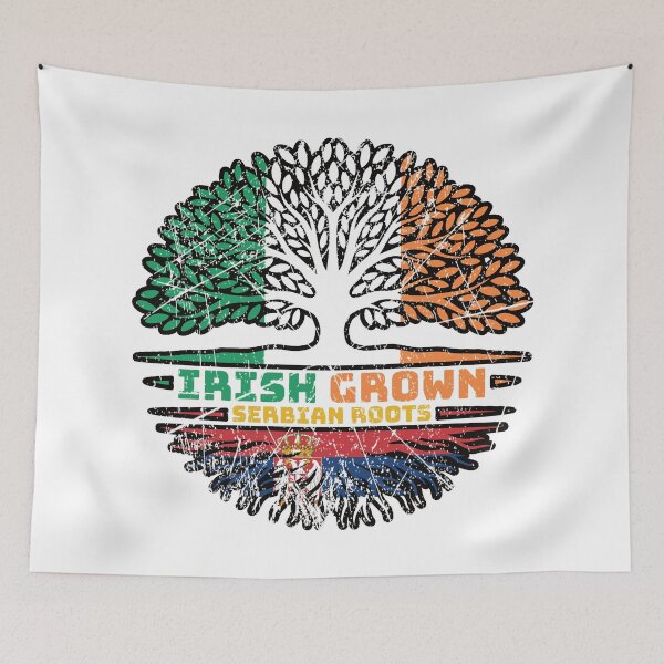 Item preview, Serbia Serbian Irish Ireland Tree Roots Flag designed and sold by FlagX.