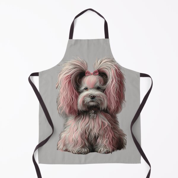 Item preview, Elegance Unleashed: Where Style Meets Canine Charm - Pink Shaggy Puppy with floppy ears designed and sold by ljgift.