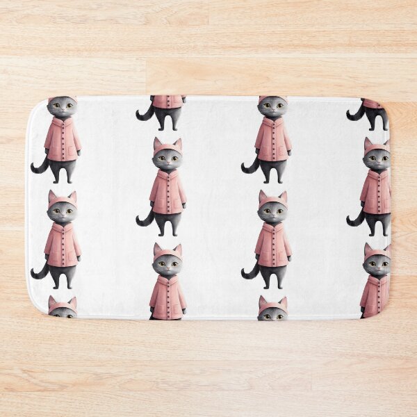 Item preview, Cat illustration wearing a pink coat designed and sold by Victoria Riabov.