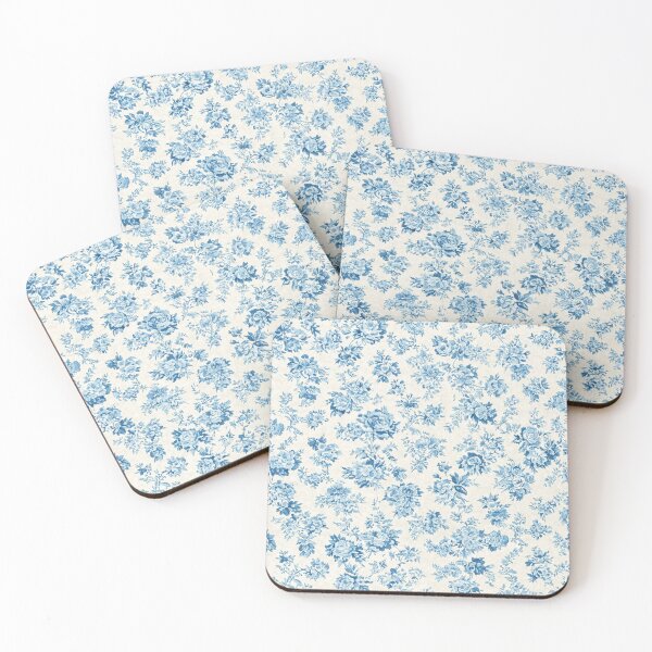 Item preview, Blue Toile De Jouy Vintage Floral Pattern designed and sold by SeamPix.