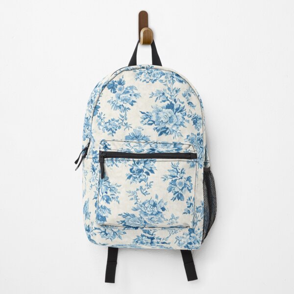 Item preview, Blue Toile De Jouy Vintage Floral Pattern designed and sold by SeamPix.