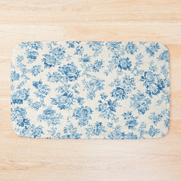 Item preview, Blue Toile De Jouy Vintage Floral Pattern designed and sold by SeamPix.