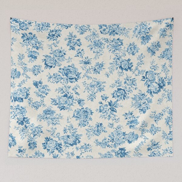 Item preview, Blue Toile De Jouy Vintage Floral Pattern designed and sold by SeamPix.