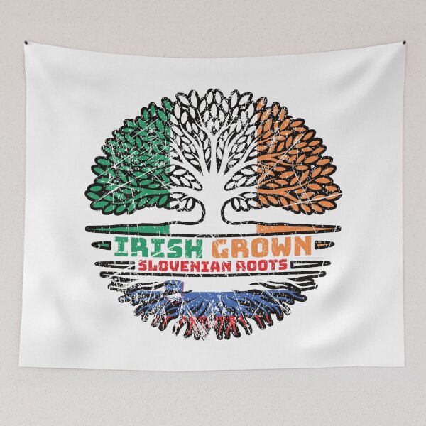 Item preview, Slovenia Slovenian Irish Ireland Tree Roots Flag designed and sold by FlagX.