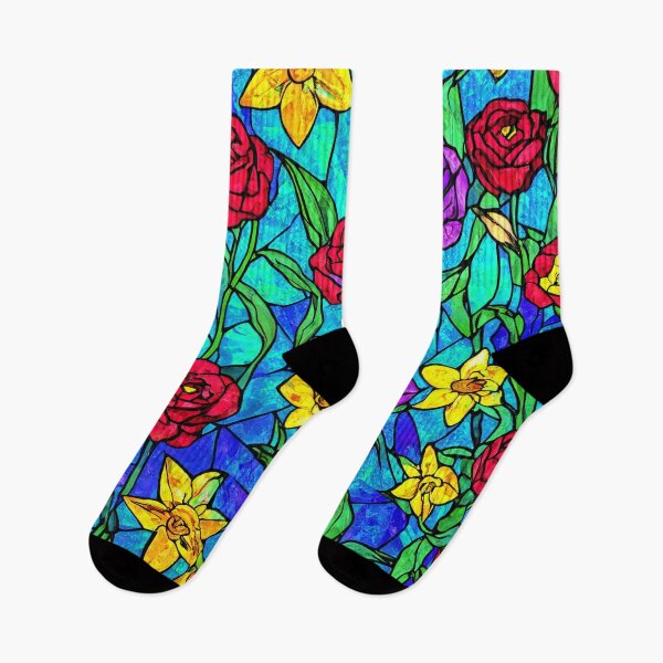 Item preview, Stained Glass Art Floral Pattern designed and sold by SeamPix.