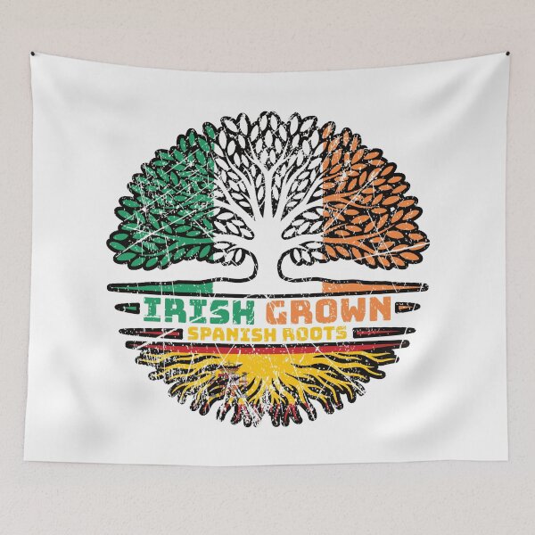 Item preview, Spain Spanish Irish Ireland Tree Roots Flag designed and sold by FlagX.