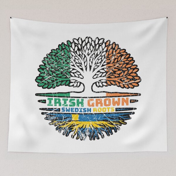 Item preview, Sweden Swedish Irish Ireland Tree Roots Flag designed and sold by FlagX.