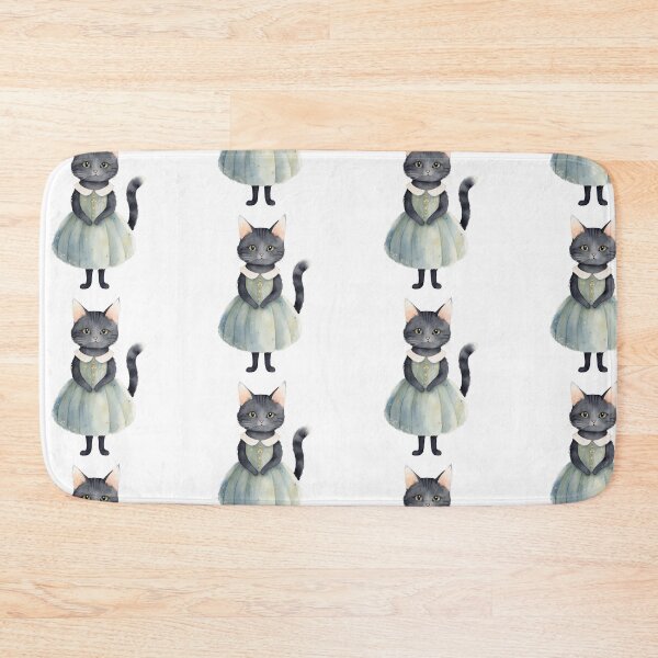 Item preview, Cat illustration wearing a blue dress designed and sold by Victoria Riabov.