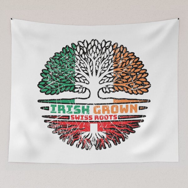 Item preview, Switzerland Swiss Irish Ireland Tree Roots Flag designed and sold by FlagX.