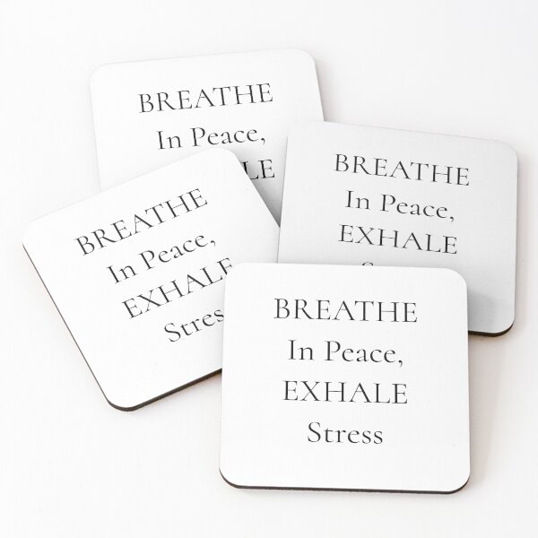 Item preview, Breathe in peace, exhale stress, positive daily mantra quote designed and sold by Merchattack.