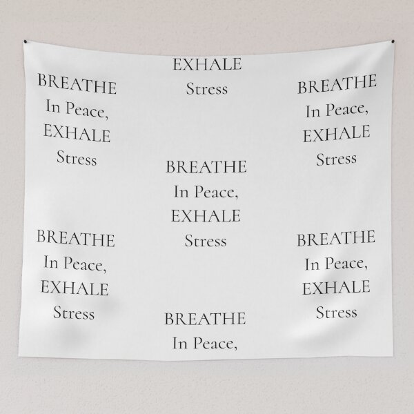 Item preview, Breathe in peace, exhale stress, positive daily mantra quote designed and sold by Merchattack.