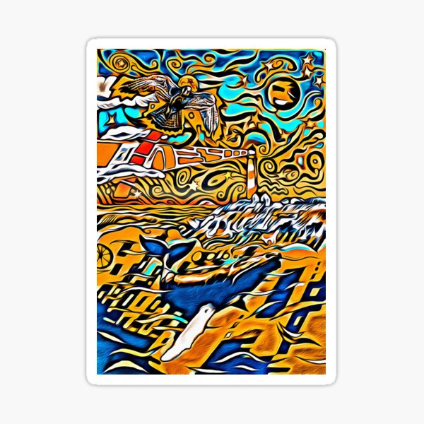 Kestrel and Whale Dreaming Sticker