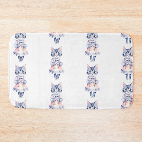 Item preview, Cat illustration wearing a retro dress designed and sold by Victoria Riabov.