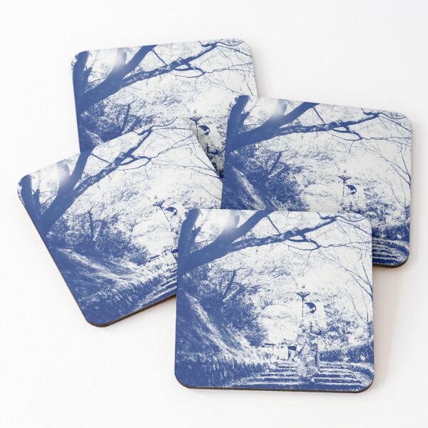 Item preview, Stairway to Autumn (Japanese park) | Cyanotype  designed and sold by Drawings Project.