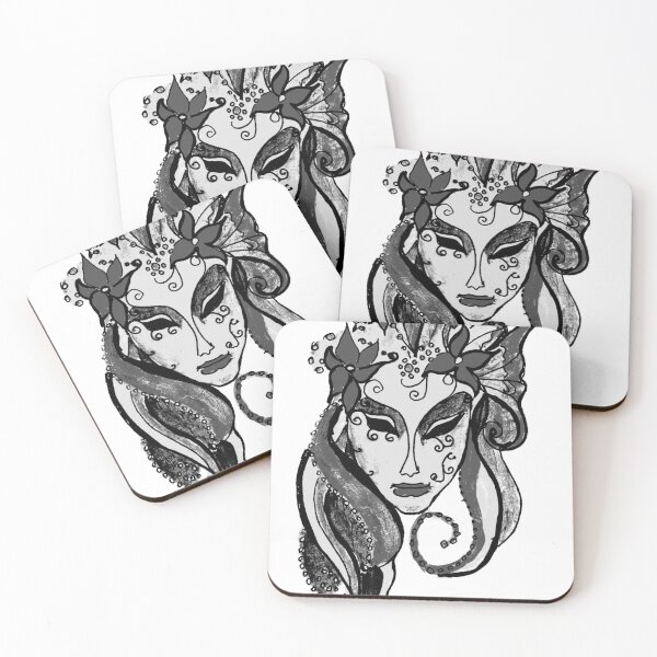 Item preview, Black and white venetian masquerade mask designed and sold by nakazanije.
