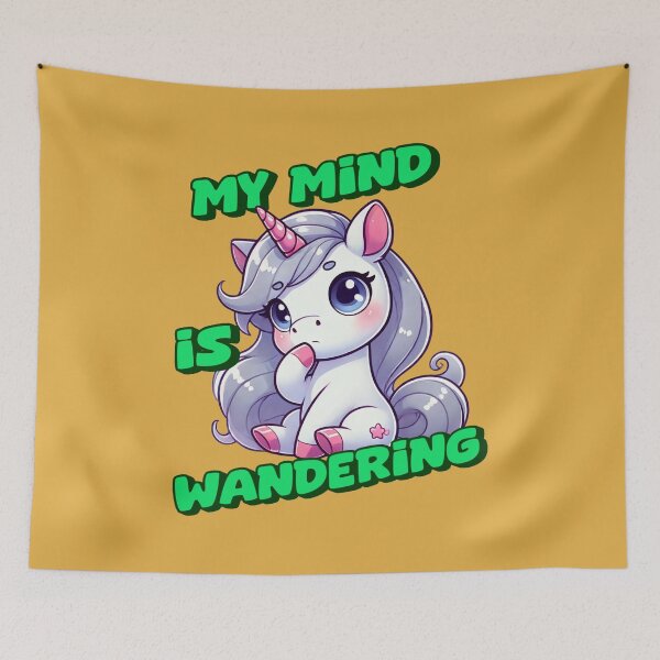 Item preview, My Mind is Wandering - Amanda Incredible art for the unicorn lover in your life, great gift for daughters, girlfriends, wives and more designed and sold by 3DAF.