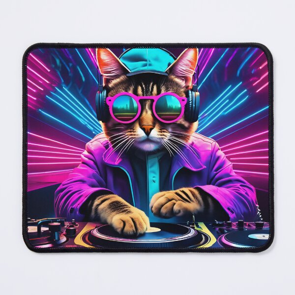 Item preview, DJ KATNIP the rave cat designed and sold by Randomnessy.