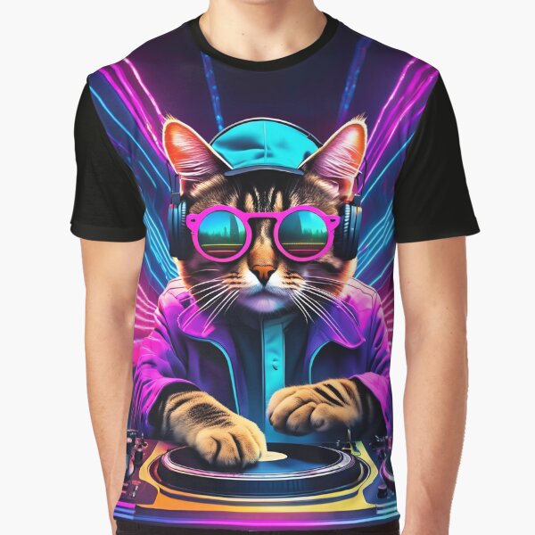 Item preview, DJ KATNIP the rave cat designed and sold by Randomnessy.