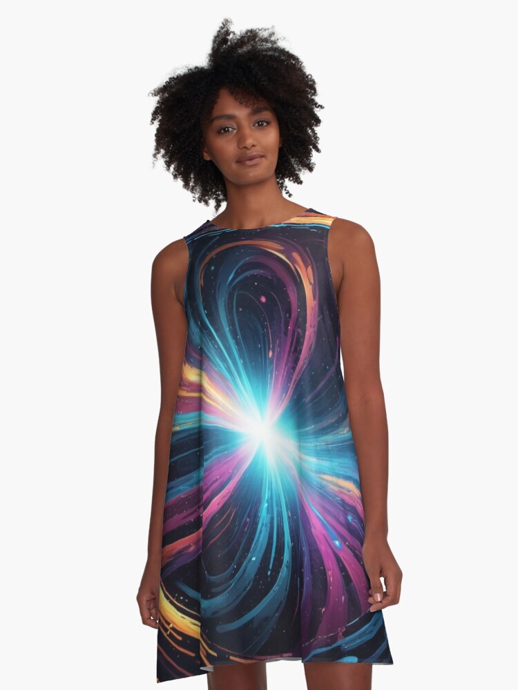 Thumbnail 1 of 4, A-Line Dress, Journey to Hyperspace - Physics designed and sold by eXtraHumans.