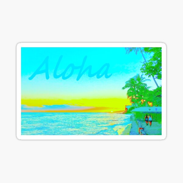 Leahi Park Sunset Aloha (Zoom) Sticker