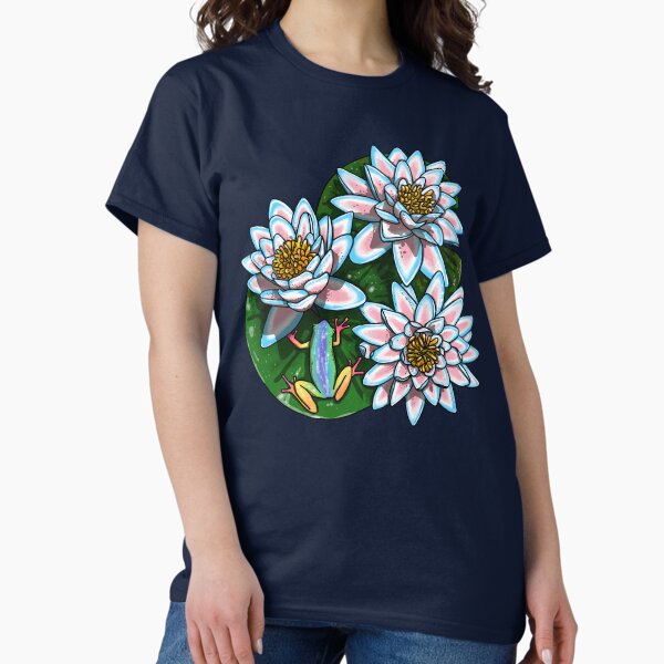 Item preview, Trans Waterlilies With A Rainbow Frog designed and sold by Art by Veya.