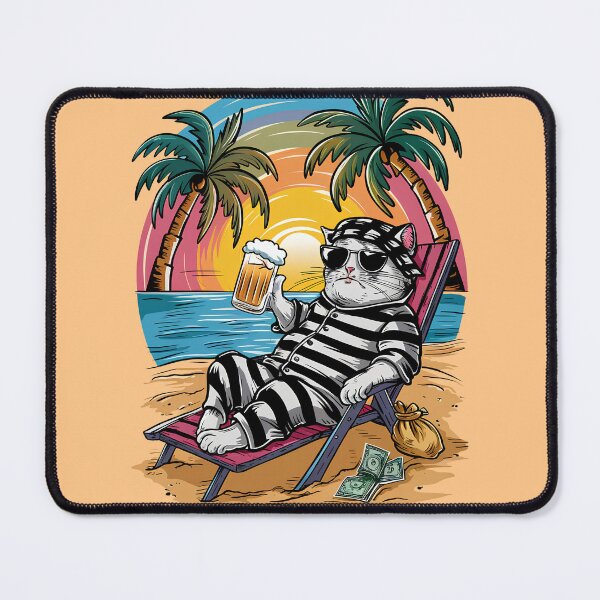 Item preview, Tropical Outlaw Cat designed and sold by ArtsyWishesShop.